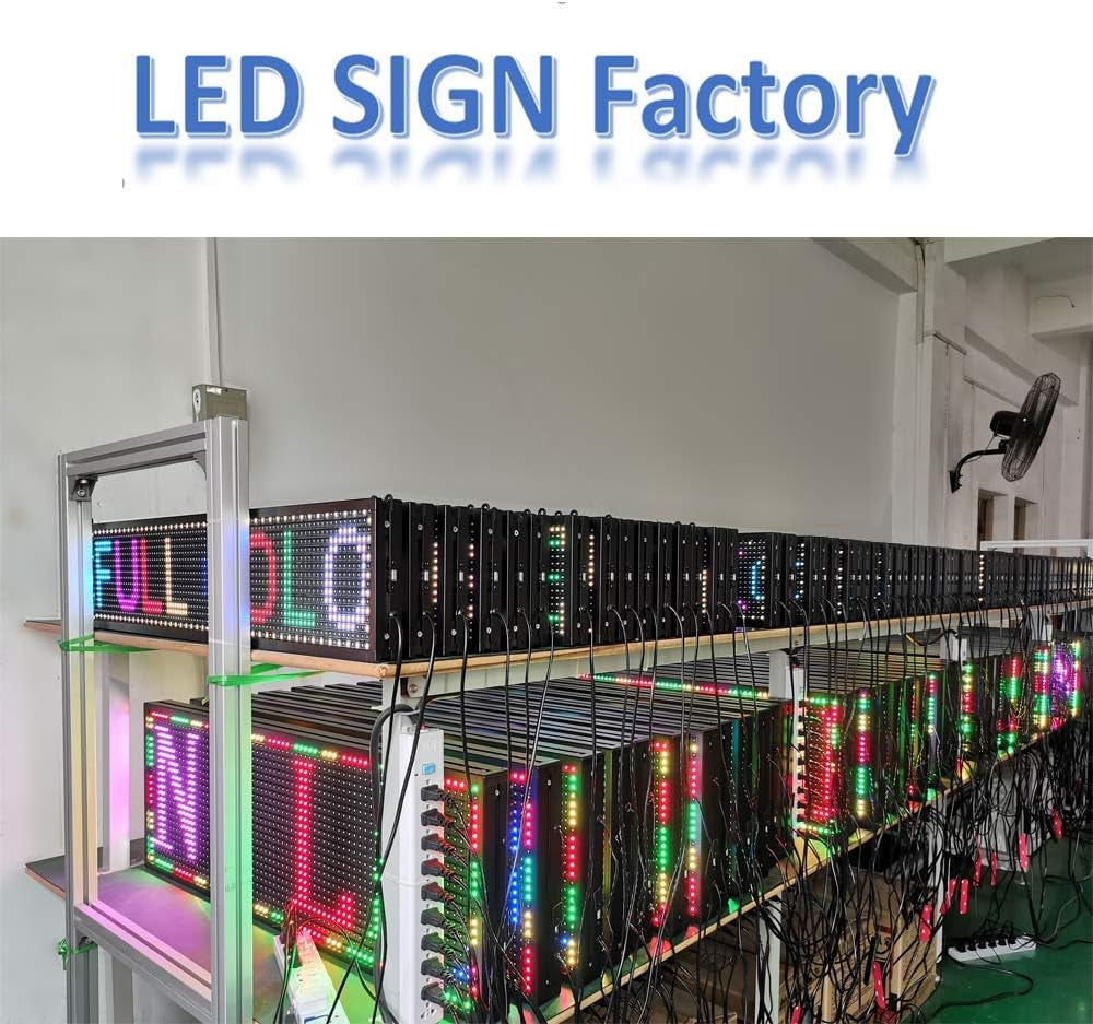 Programmable LED Sign P10 LED Display 39" X 7.5" Full Color Programmable Message Board with High Resolution LED Scrolling Display for Advertising