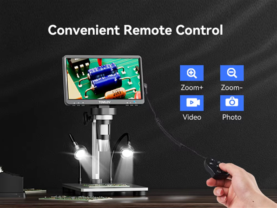 1200X Digital Microscope 1080P LCD, Video Soldering Camera for Electronics/Coin Inspection, HDMI Output with Stand for PC