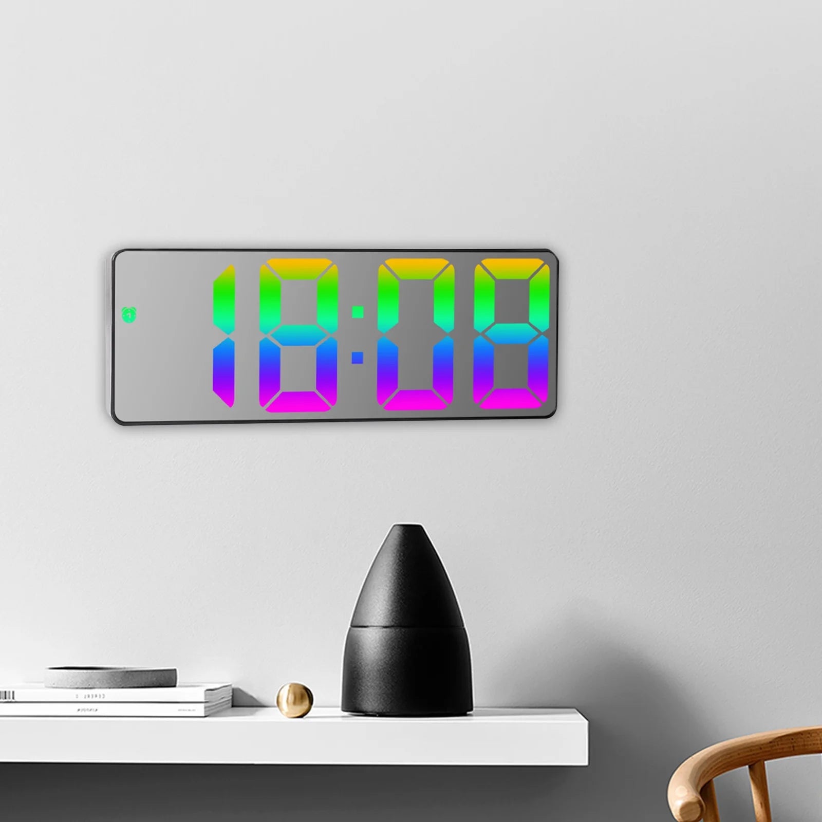 Big Holiday 50% Clear! Digital Alarm Clock with Alarm LED Bedroom Alarm Clocks Brightness Snooze USB Plug or Powered by Battery(Not Include) Gifts