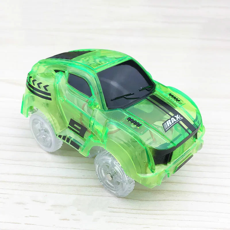 5.4Cm Magical Electronics LED Car Toys with Flashing Lights Educational Toys Electronics Glow Car Lights Glowing Racing Toy