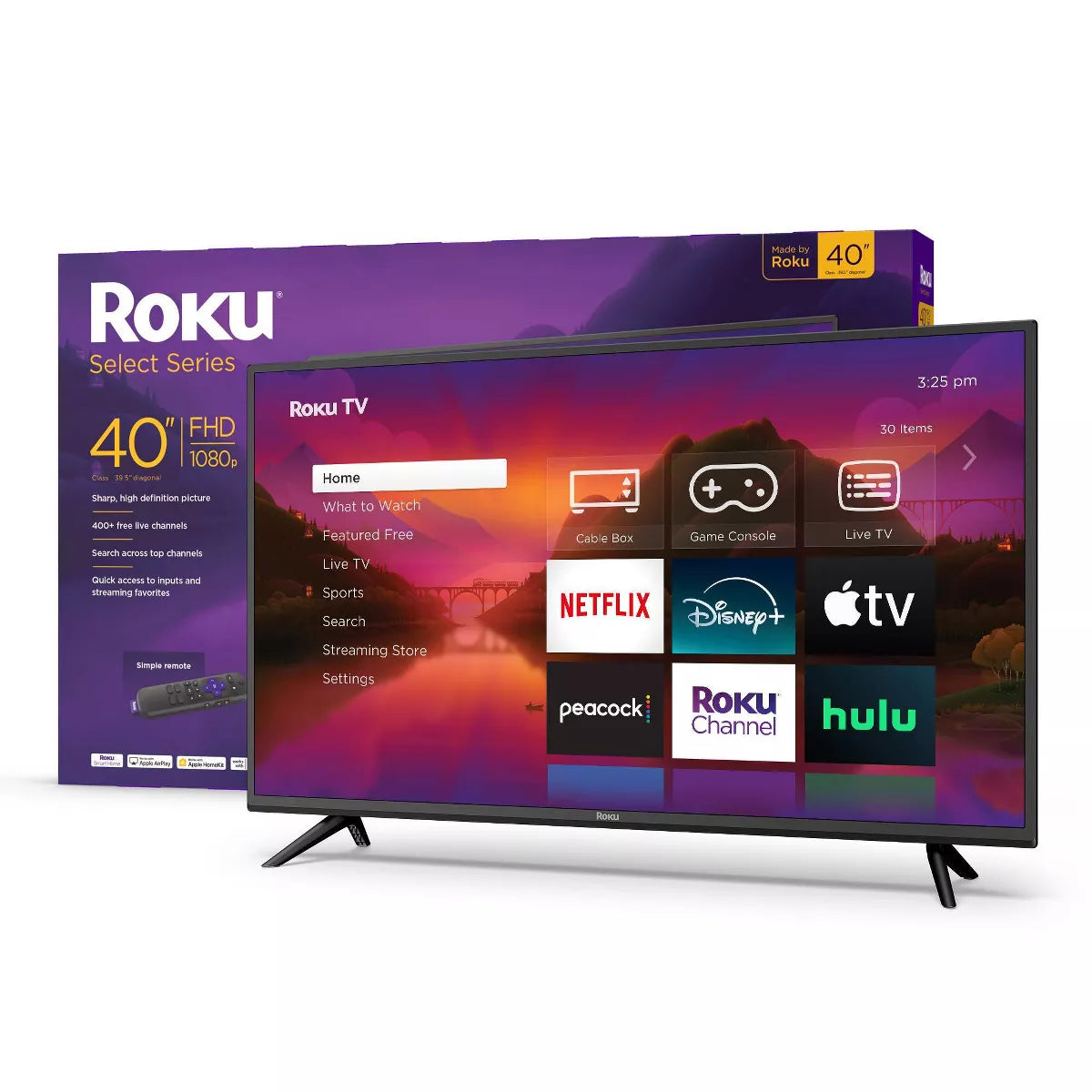 Roku 40" Select Series 1080P Full HD Smart Roku TV with Roku TV Remote: Streaming, Apple Airplay, 3 HDMI Ports