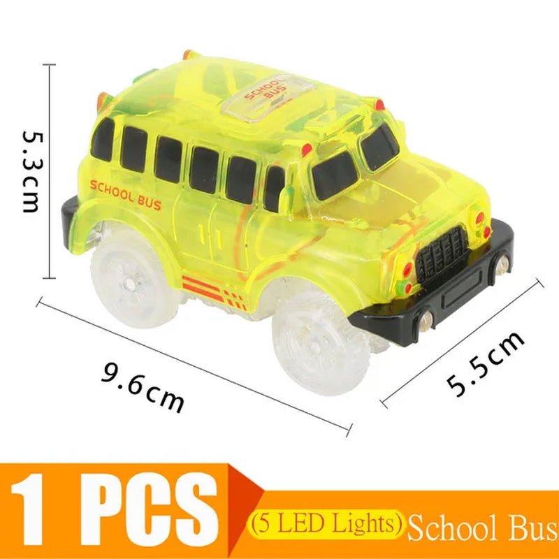 5.4Cm Magical Electronics LED Car Toys with Flashing Lights Educational Toys Electronics Glow Car Lights Glowing Racing Toy