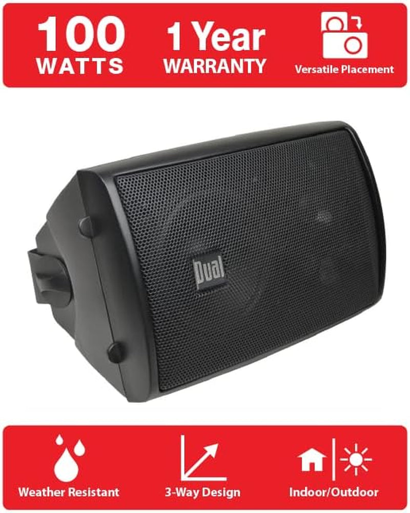LU43PB 3-Way High Performance Outdoor Indoor Speakers with Powerful Bass &  DBTMA100 Micro Wireless Bluetooth 2 Channel Stereo Class-D Amplifier