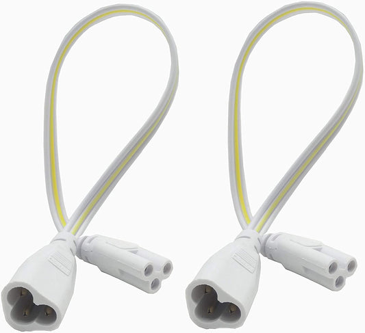 T5 T8 LED Lamp Connecting Wire Ceiling Lights Daylight LED Integrated Tube Cable Linkable Cords for LED Tube Lamp Holder Socket Fittings with Cables 30CM (2-Pack 3Pin M/F)