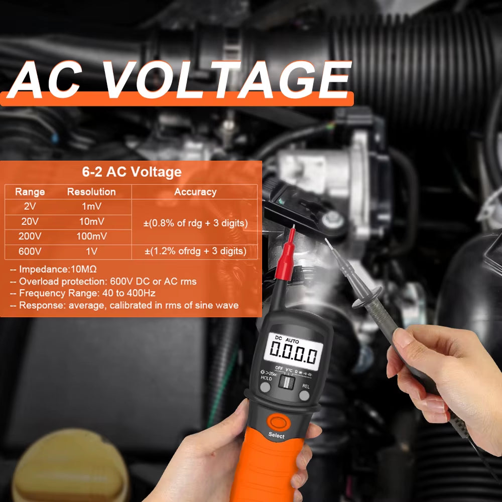 Portable Handheld Pen Multimeter, Measures Resistance, AC Voltage, DC Voltage & Diodes, BT-38B with Buzzer Alarm Function Remind