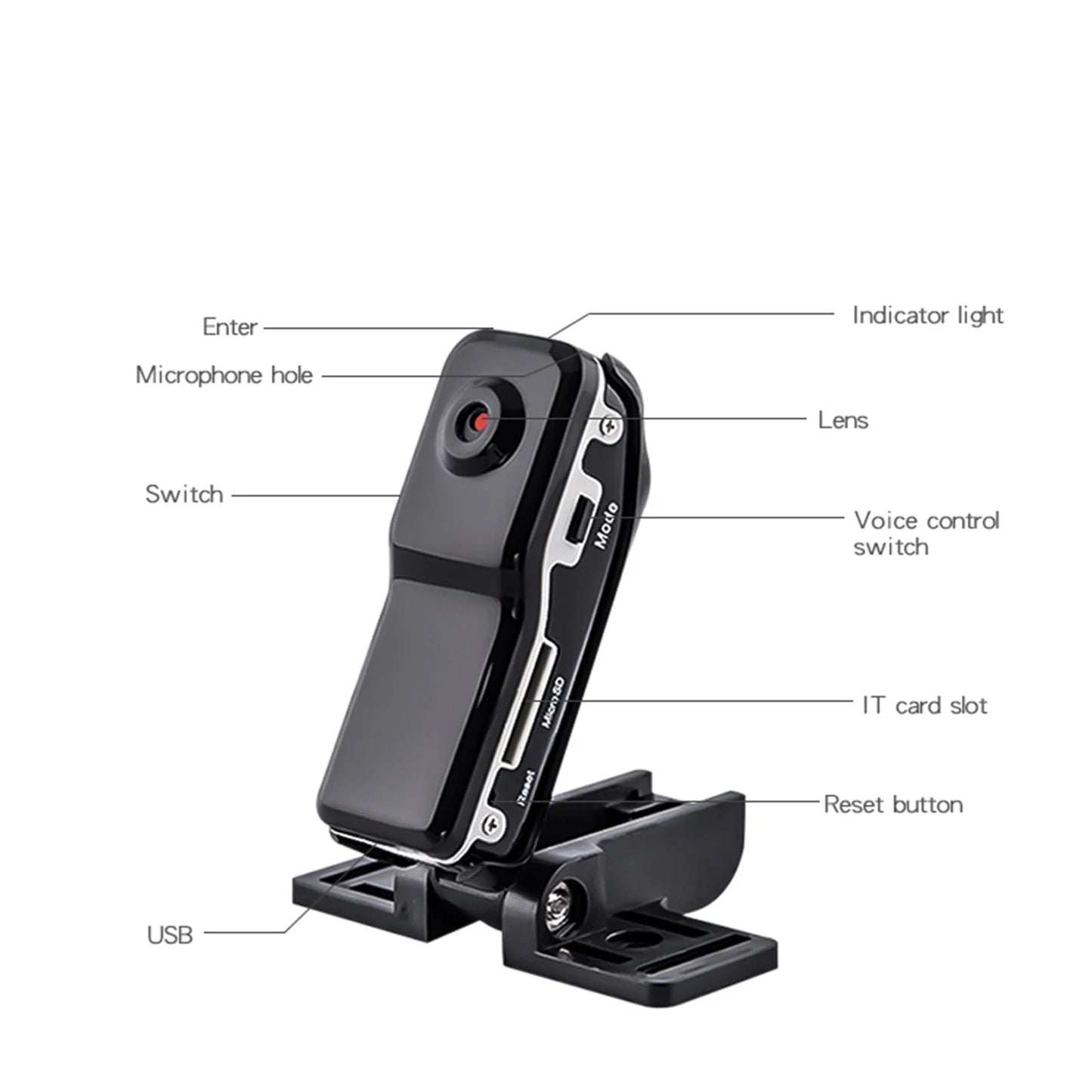 Mini Body Camera Video Recorder Record HD 1080P, Portable Life Wearable Cam for Home, Outdoor, Law Enforcement, Security Guard