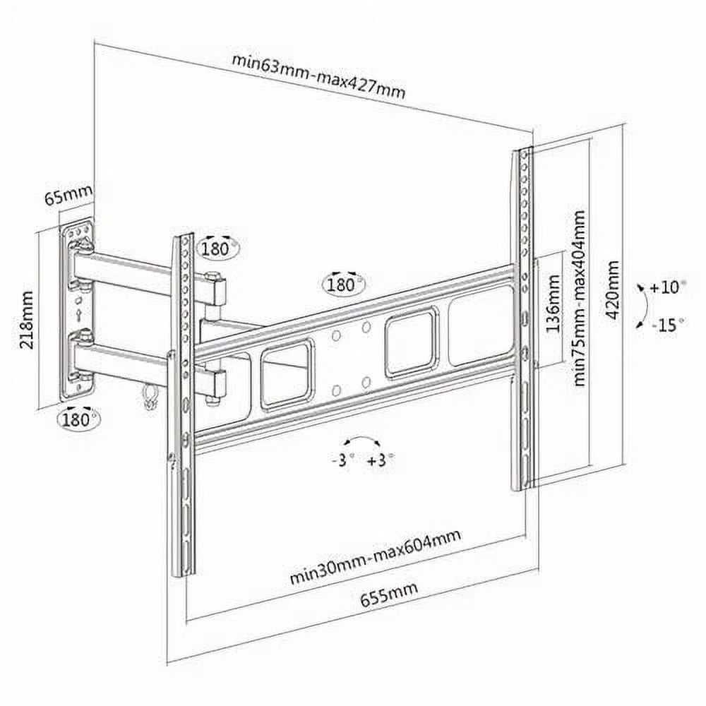 ARTICULATING SWIVEL LCD LED FULL MOTION TV WALL MOUNT 37 42 46 47 50 55 60 65 70