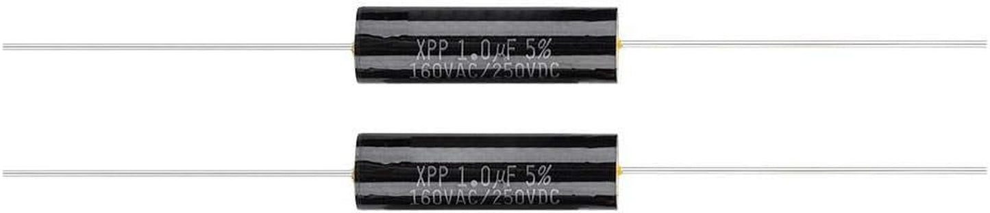 2PCS Capacitor Frequency Divider Capacitance Audio Speaker Capacitor with Pure Copper Wire Pins(1Uf)