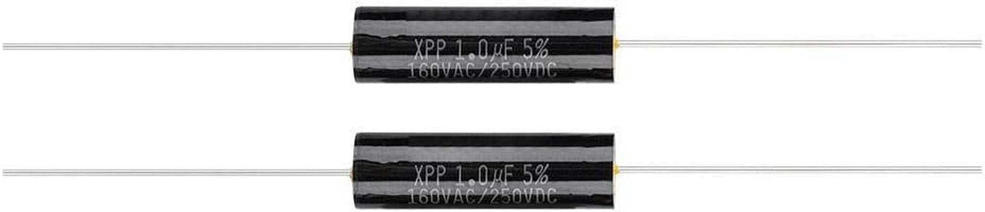 2PCS Capacitor Frequency Divider Capacitance Audio Speaker Capacitor with Pure Copper Wire Pins(1Uf)