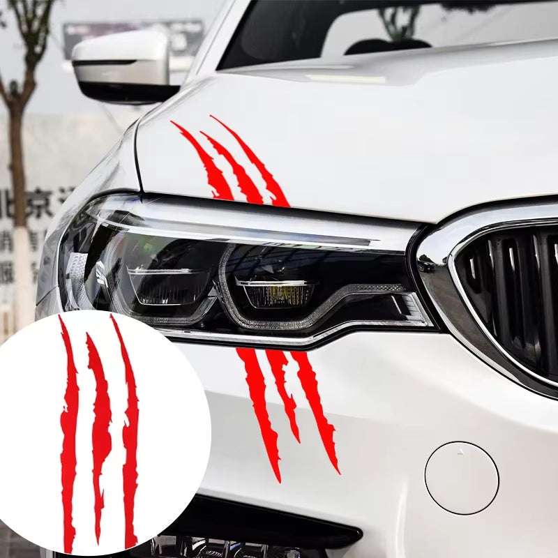 2PCS Car Headlights Monster Claw Sticker Decorative Dinosaur Raptor Claw Scratch Car Sticker Car Headlights Sticker.