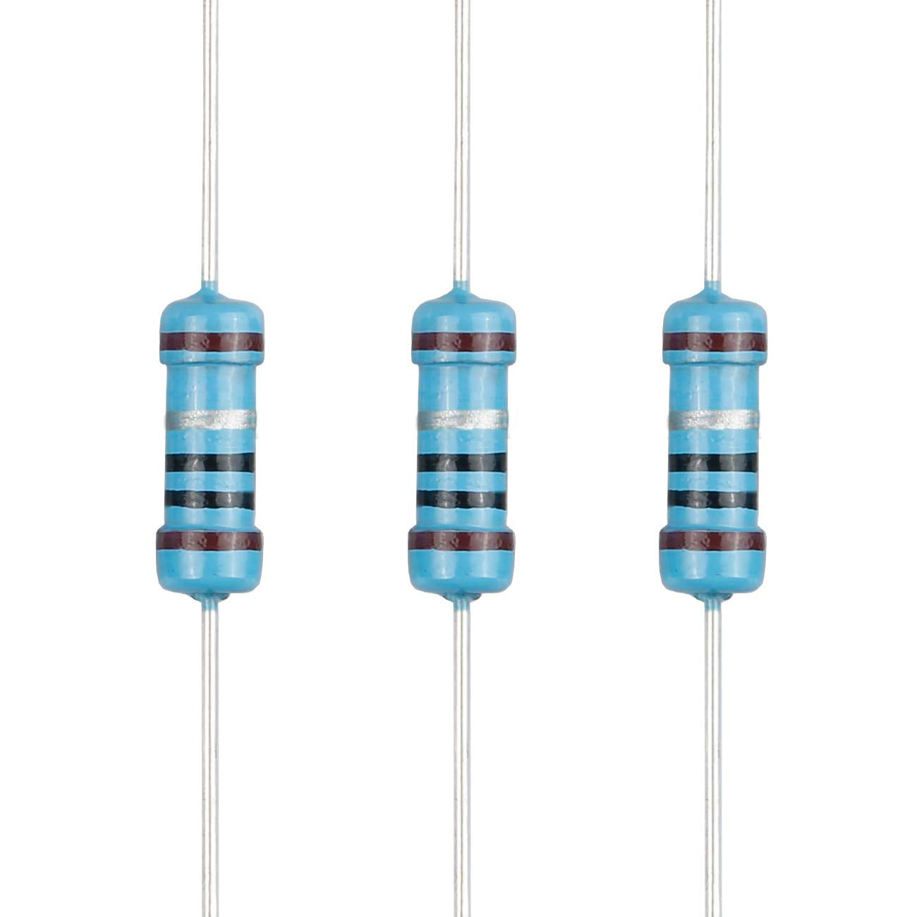 100Pcs 1 Ohm Resistor 1/2W (0.5Watt) ±1% Tolerance Metal Film Fixed Resistor, Multiple Values of Resistance Optional