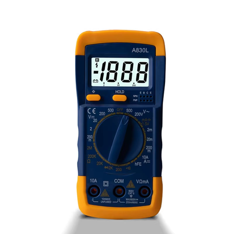 1Pcs A830L LCD Digital Multimeter AC DC Voltage Diode Freguency Multitester Current Tester Luminous Display with Buzzer Function