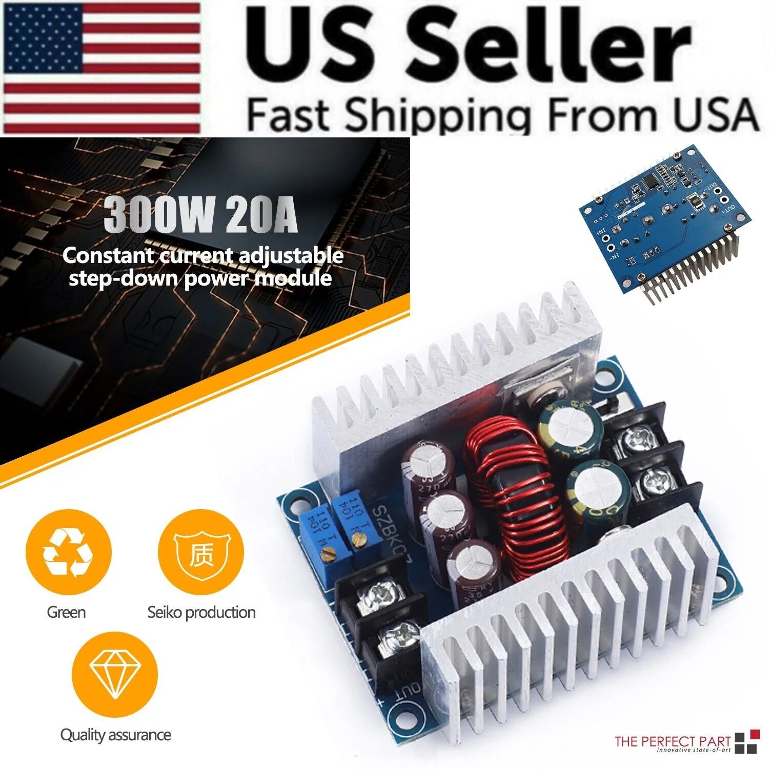 20A 300W Synchronous Buck Module DC Step down Voltage CC Power 5V 12V 24V 36V