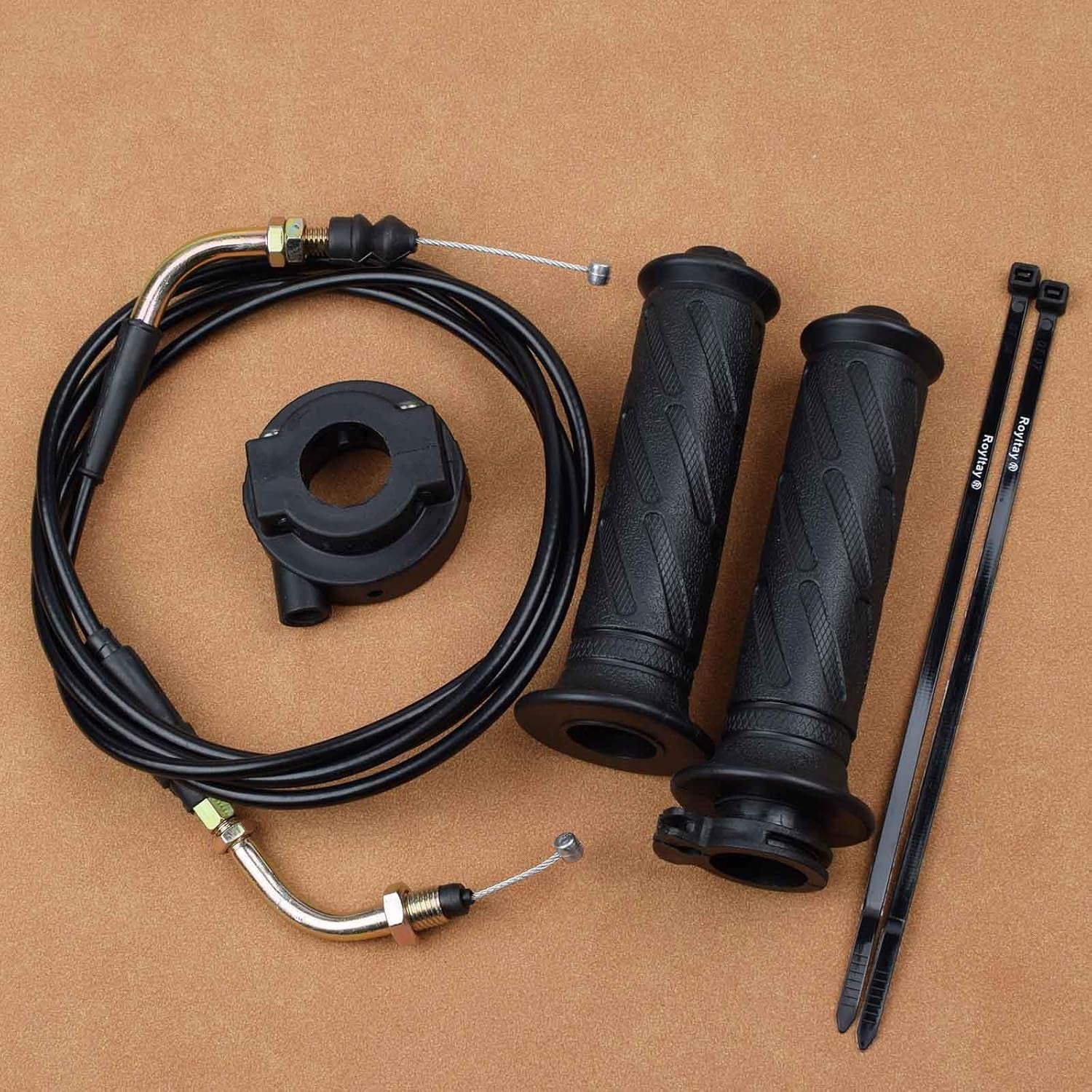 Throttle Twist Grip Set with 78" Scooter Throttle Cable for GY6 50Cc 80Cc 125Cc 150Cc 139QMB 4 Stroke Scooters Motorcycles Moped ATV
