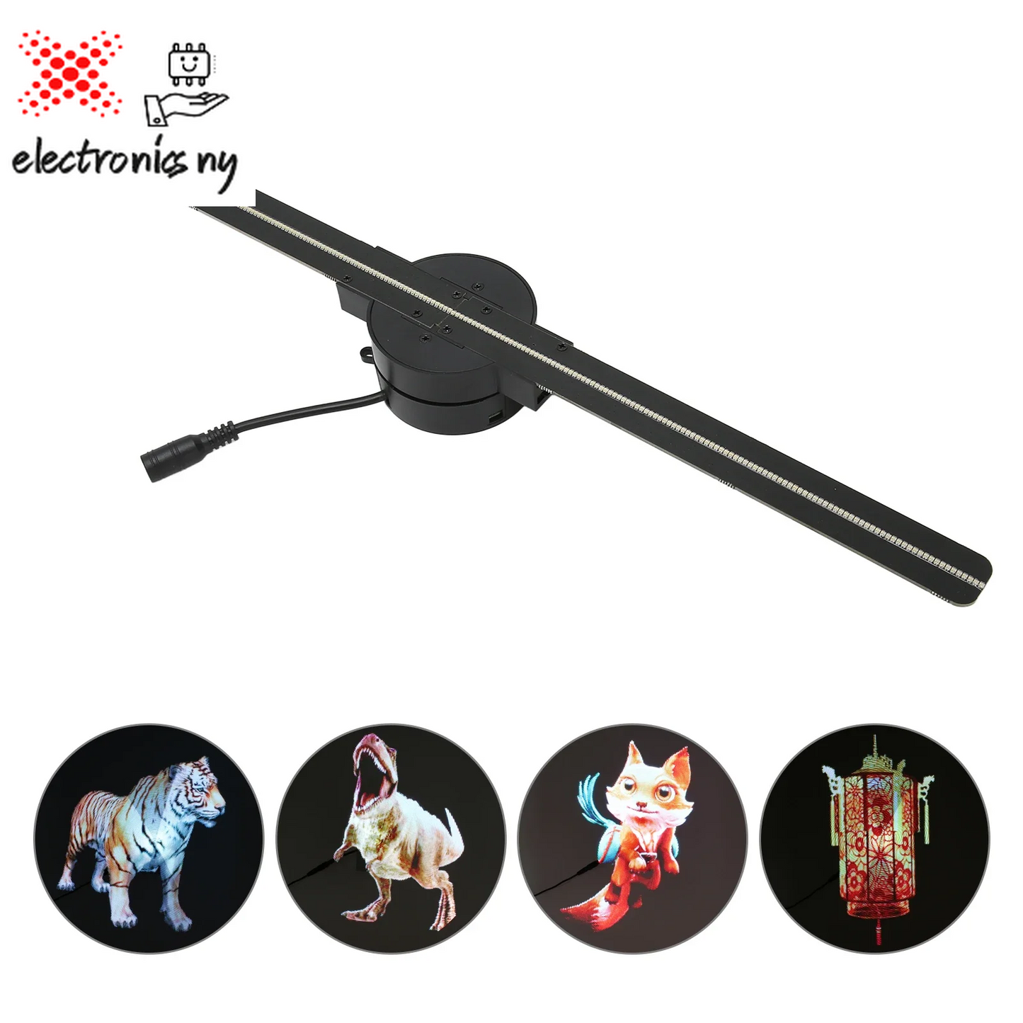 3D Hologram Fan 16.5In 2000X224 Wifi 3D Projector with 224 LED Light Beads for Business Store Advertising 100‑240V